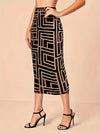 Plus Size Women's Spring/Summer Ankle-Length Skirt with Side Slit - Elegant Casual Fashion