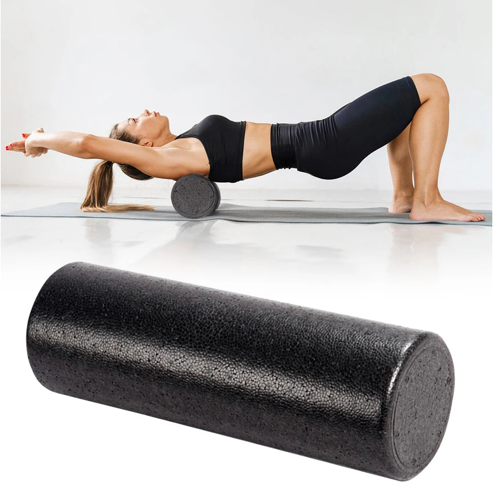 12-Inch (30 cm) High-Density Solid Core Foam Roller — Deep Tissue Back & Leg Massage for Yoga, Pilates & Exercise
