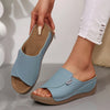 Women's Summer Soft Platform Wedge Sandals Peep Toe Flip Flops Medium Heel 1.2–2.0 in (3–5 cm) Casual Beach Shoes