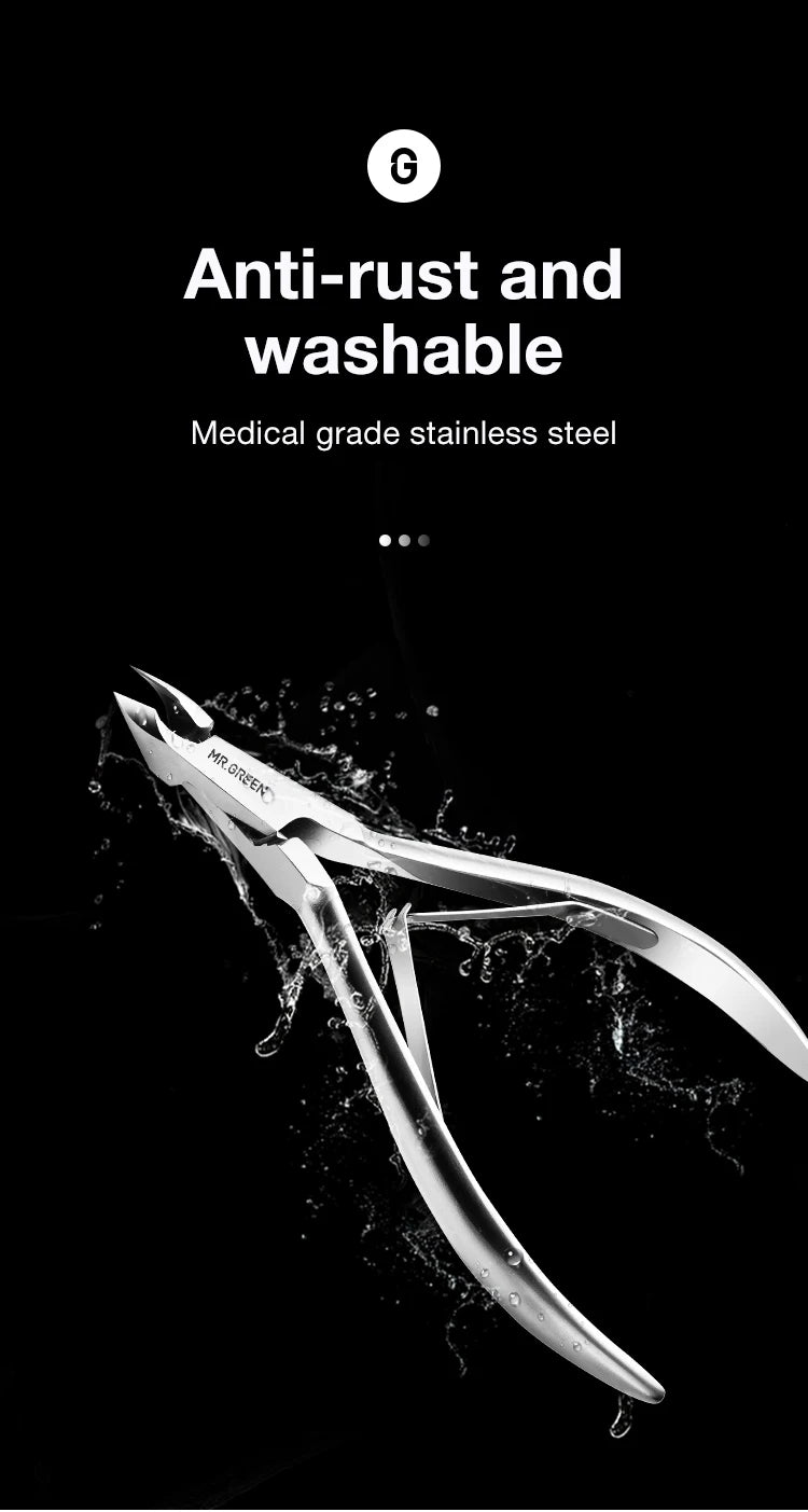 MR.GREEN Stainless Steel Cuticle Nippers - Precision Cuticle Clippers & Trimmer for Manicure Pedicure