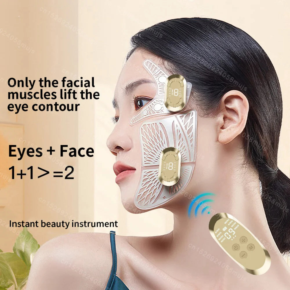 EMS Facial & Eye Massager - Electric Muscle Stimulator for Face Lifting, Wrinkle Reduction & Fatigue Relief