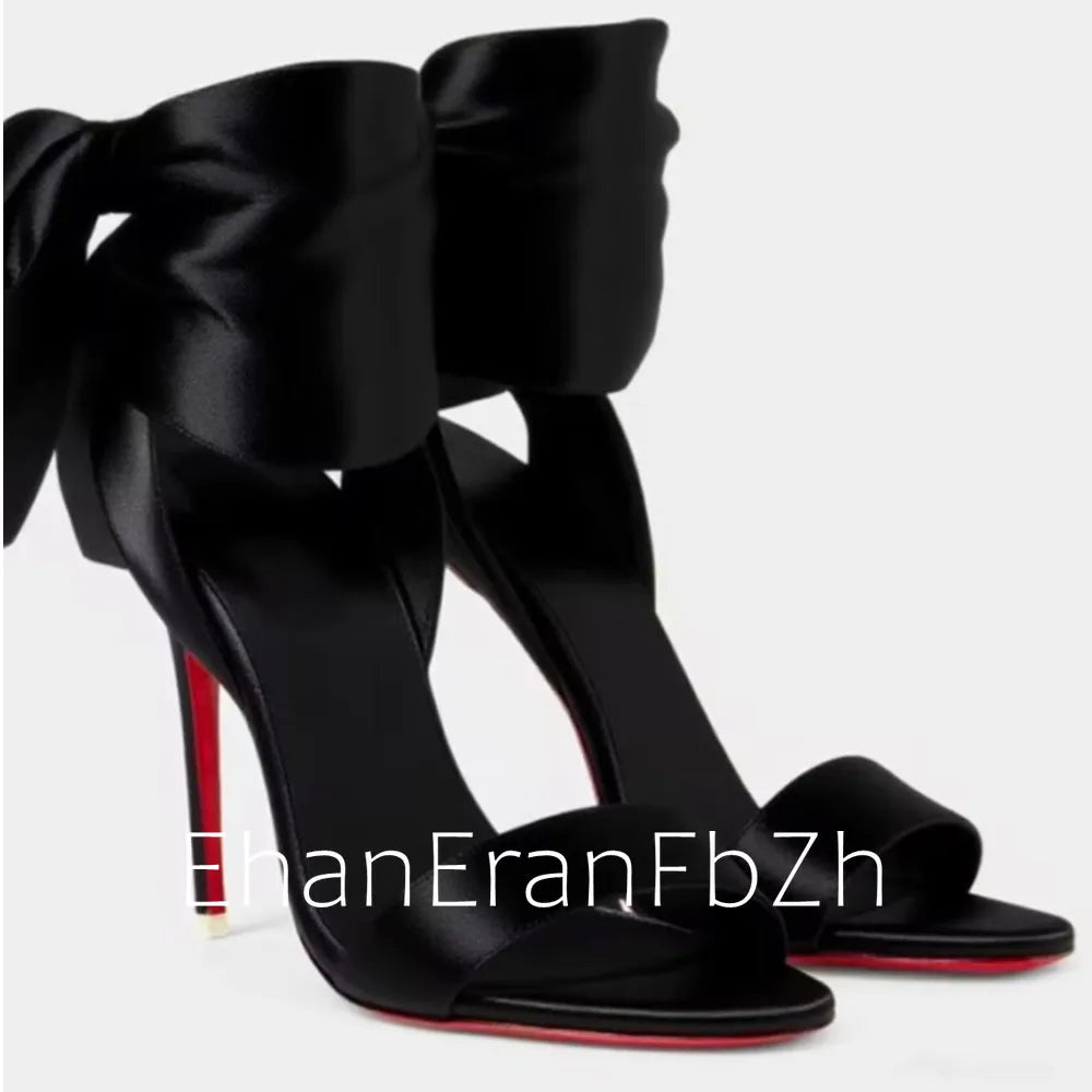 Women's Ankle Strap Stiletto Sandals 8 cm (3.15 in) High Heels Microfiber Wedding & Party Shoes