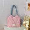 Quilted Love Women's Large Capacity Shoulder Tote Bag - Solid Color Casual Book Bag