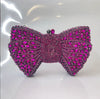 Rhinestone Bow Evening Clutch Minaudiere - Sparkling Bridal Wedding Bag 18 cm (7.1 in) with Chain