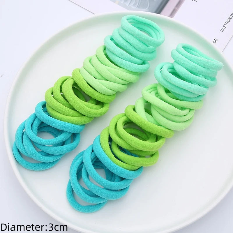 50-Pack No-Damage Elastic Hair Ties for Women & Girls – Seamless Ponytail Holders (Assorted Colors, Includes Black)