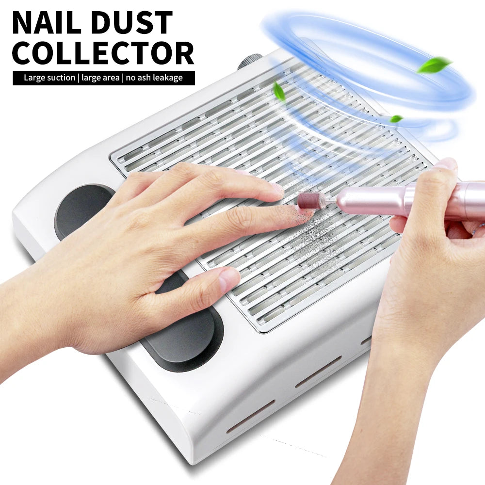 Portable Nail Dust Collector Vacuum for Manicure & Pedicure, Reusable Filter, 3-Speed