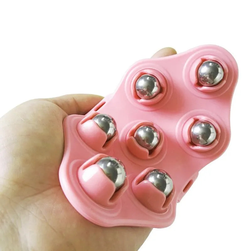 7-Roller Ball Neck & Back Massager — Handheld Meridian Body Roller for Muscle Relief
