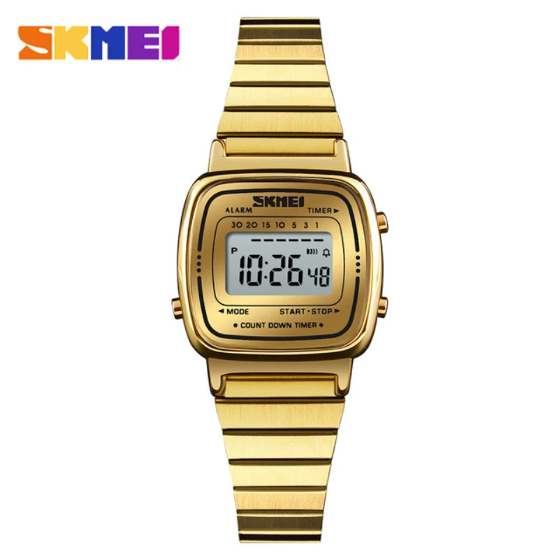SKMEI Luxury Small Dial Digital Women's Watch Waterproof Sport Casual Ladies Calendar Wristwatch