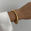 3-Style Vintage Hip Hop Metal Cuff Bangles - Geometric Punk Gold & Silver Spring Open Bracelets for Women & Men