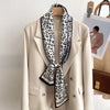 Women's Silk-Feel Printed Long Narrow Scarf 12 x 148 cm (4.7 x 58.3 in) - 50+ Colors | Headband & Shawl