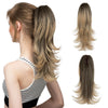 14-Inch (35 cm) Wavy Clip-In Ponytail Extension – Synthetic Claw Clip with Elastic Band, 1 Piece (Blonde/Black)