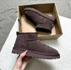 Women's Winter Shearling Fur Ankle Platform Mini Boots - Leather-Lined Warm Booties