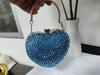 Heart Rhinestone Crystal Clutch - Diamond Inlay Mini Evening & Wedding Bag with Chain Strap