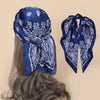 Paisley Print Silk-Feel Satin 70 x 70 cm (27.6 in) Square Scarf Bandana Hijab Headband Neck Scarf for Women