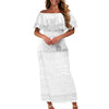 Women’s One-Shoulder Ruffle Dress – Samoan Tattoo Polynesian 3D Tribal Print Puletasi