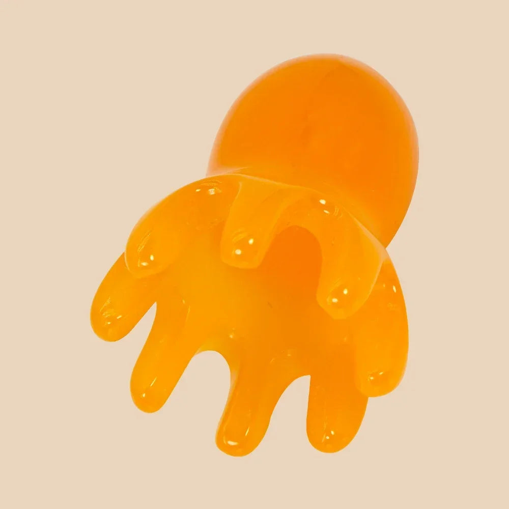 Resin Octopus Scalp Massager Comb – Portable Acupressure Meridian Therapy Head & Hair Care Tool