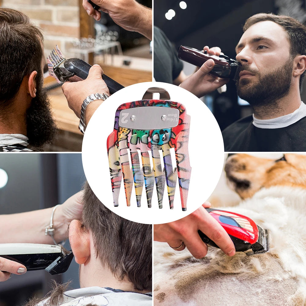 Barber Grade Stainless Steel Clipper Guide Comb Set 2/3/4-Pack Universal Fit Professional Trimmer Accessories