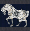 90 x 90 cm (35 in) Checkered Horse Print Twill Silk Square Scarf, Women's Luxury Bandana Shawl Hijab Neckerchief