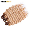 Synthetic Braiding Hair Extensions 24 in (60 cm) Loose Deep Wave Ombre Brown Rainbow Twist Crochet 3-Pack