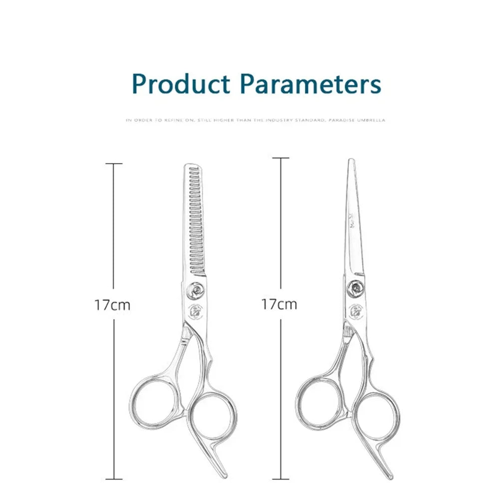 6.0-Inch (15 cm) Stainless Steel Hairdressing Scissors – Adjustable Thinning & Cutting Shears, Pro Salon Barber Styling Tool