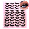 20 Pairs 3D Mink-Effect False Eyelashes Natural Long Full Strip Lashes (10–15 mm / 0.4–0.6 in) DIY Makeup Kit