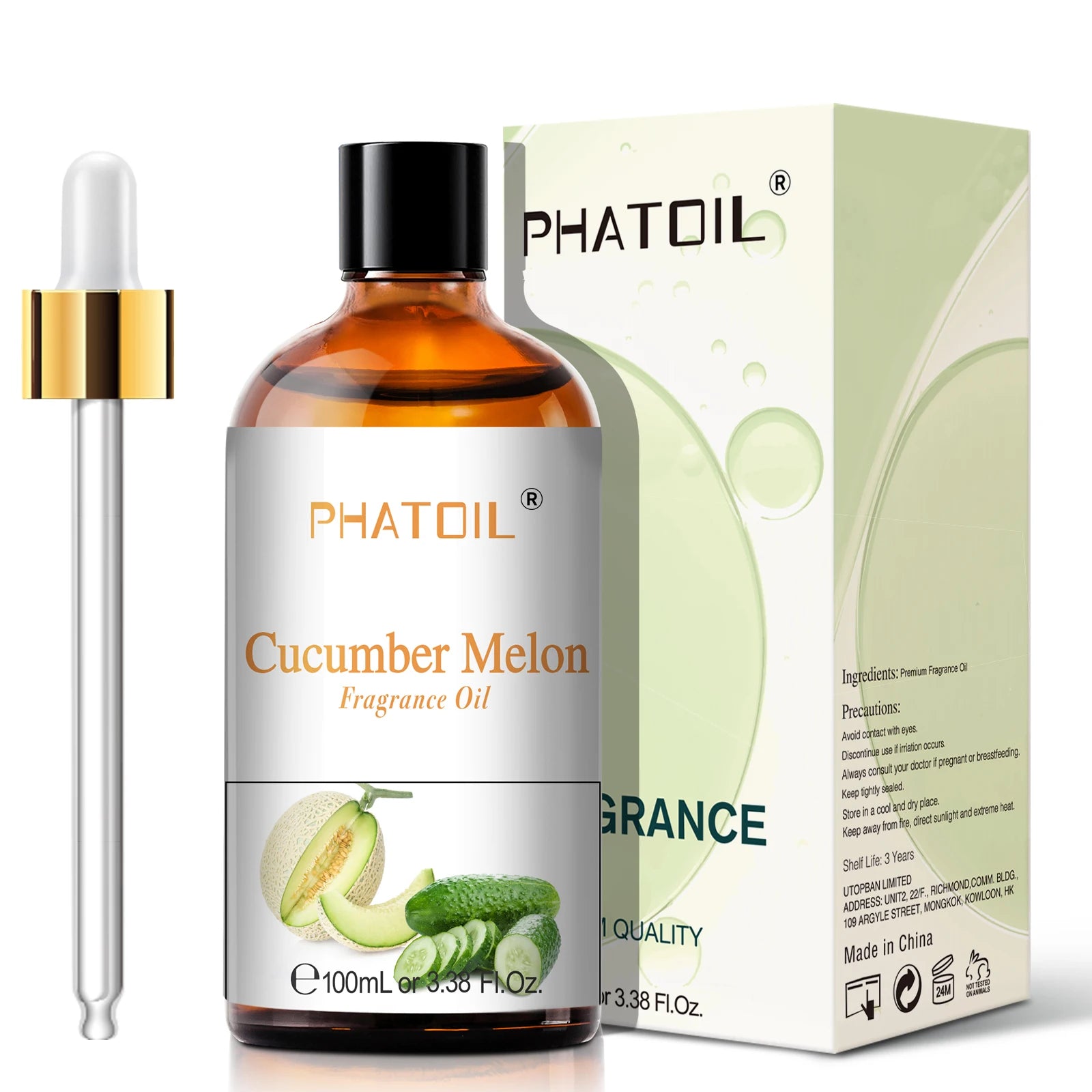 PHATOIL 100ml (3.4 fl oz) Fragrance Oil — Coconut, Peach, Blueberry, Mango, Apple, Banana, Grape, Lemon for Diffusers, Soap & Candle Making