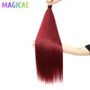 3-Pack 28-Inch (71 cm) Straight Crochet Braids Synthetic Hair Extensions High-Temperature Ombre Blonde Brown Gray