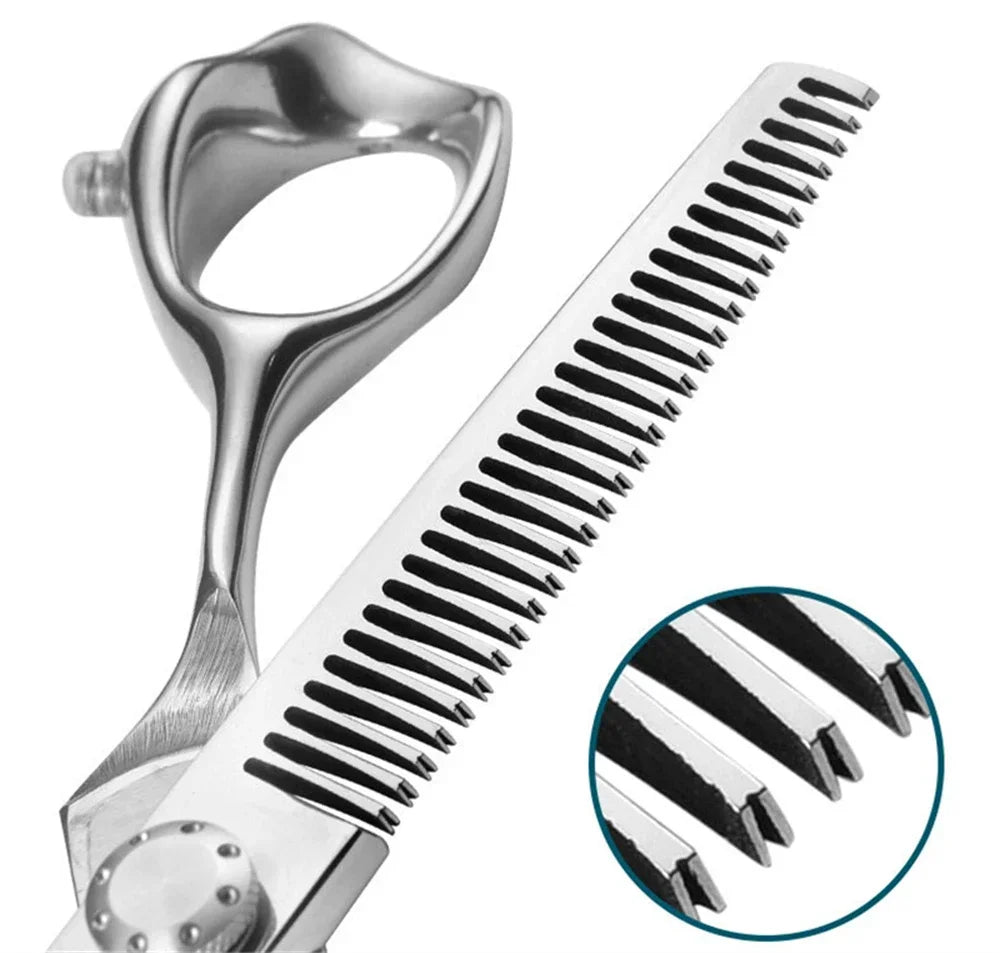 6.0-Inch (15 cm) Stainless Steel Hairdressing Scissors – Adjustable Thinning & Cutting Shears, Pro Salon Barber Styling Tool