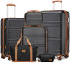 6-Piece Hardside Spinner Luggage Set with TSA Lock – Cream White (20in/51cm, 24in/61cm, 28in/71cm + Travel Bags)