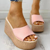 Women's Summer Peep-Toe Gladiator Wedge Sandals - High Heel Platform Slip-On Casual Shoes