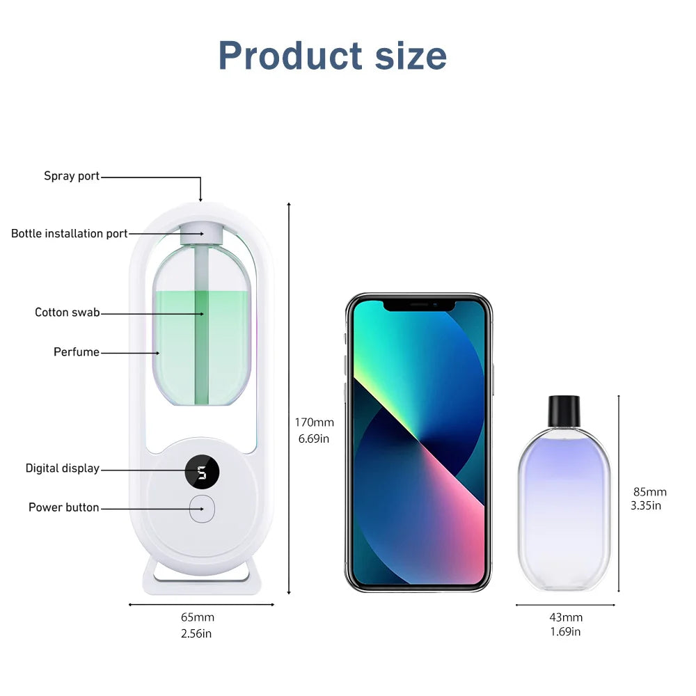 Rechargeable Portable Aroma Diffuser – Essential Oil Aromatherapy Air Freshener with 5 Timed Spray Modes