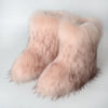 Women's Mid-Calf Faux Fox Fur Snow Boots – Plush-Lined Warm Winter Boots, Up to EU 46