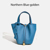 MENDY Women's Genuine Cowhide Leather Bucket Bag Large – Luxury Leather Tote Handbag Shoulder & Crossbody