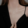 Gold Double-Layer Tassel Pendant Necklace for Women — Long Geometric Bead Choker, Fashion Jewelry