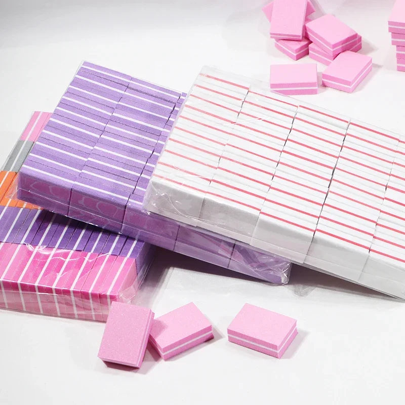 Mini Nail Buffing & Sanding Blocks - 10-100 Pc Pack Nail Buffer Files for Manicure, Pedicure & Nail Art