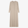 Women's Ribbed Cotton-Spandex Maxi Dress – V-Neck Button Front, Ankle-Length Casual Summer Dress