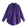 MUJER Women's Multicolor Button-Up Poplin Shirt – Oversized Long-Sleeve Summer Casual Blouse
