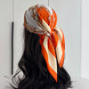 Silk-Feel Square Scarf 70 x 70 cm (27.6 x 27.6 in) Floral Satin Neckerchief – Women's Hair Band, Bandana & Wrap