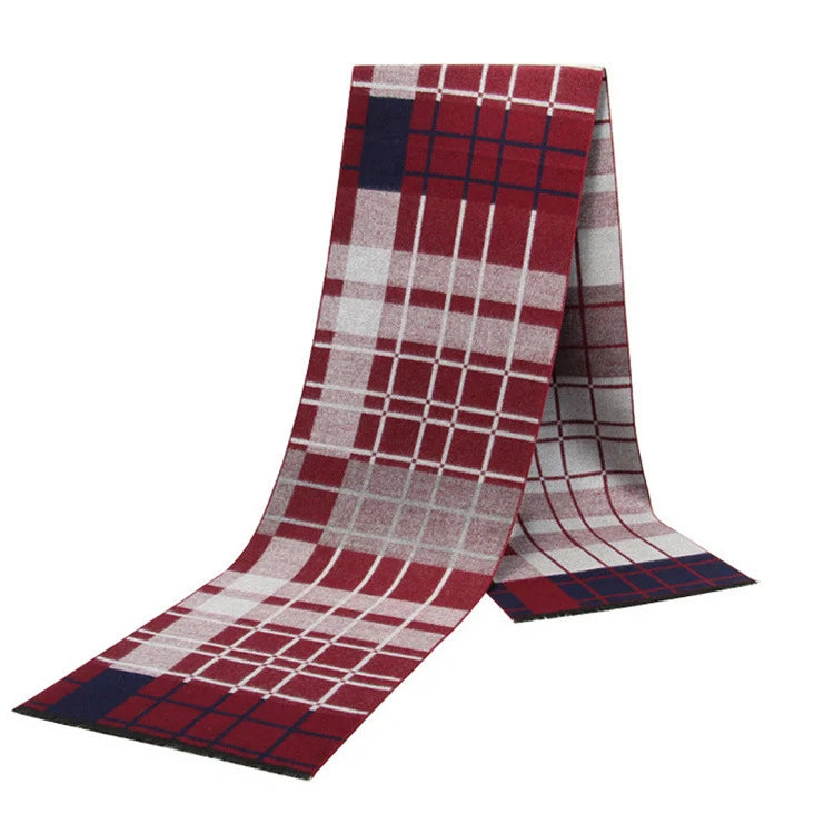 Men's Cashmere-Feel Scarf 180 x 31 cm (71 x 12 in) Plaid Stripe Pashmina Shawl Warm Winter