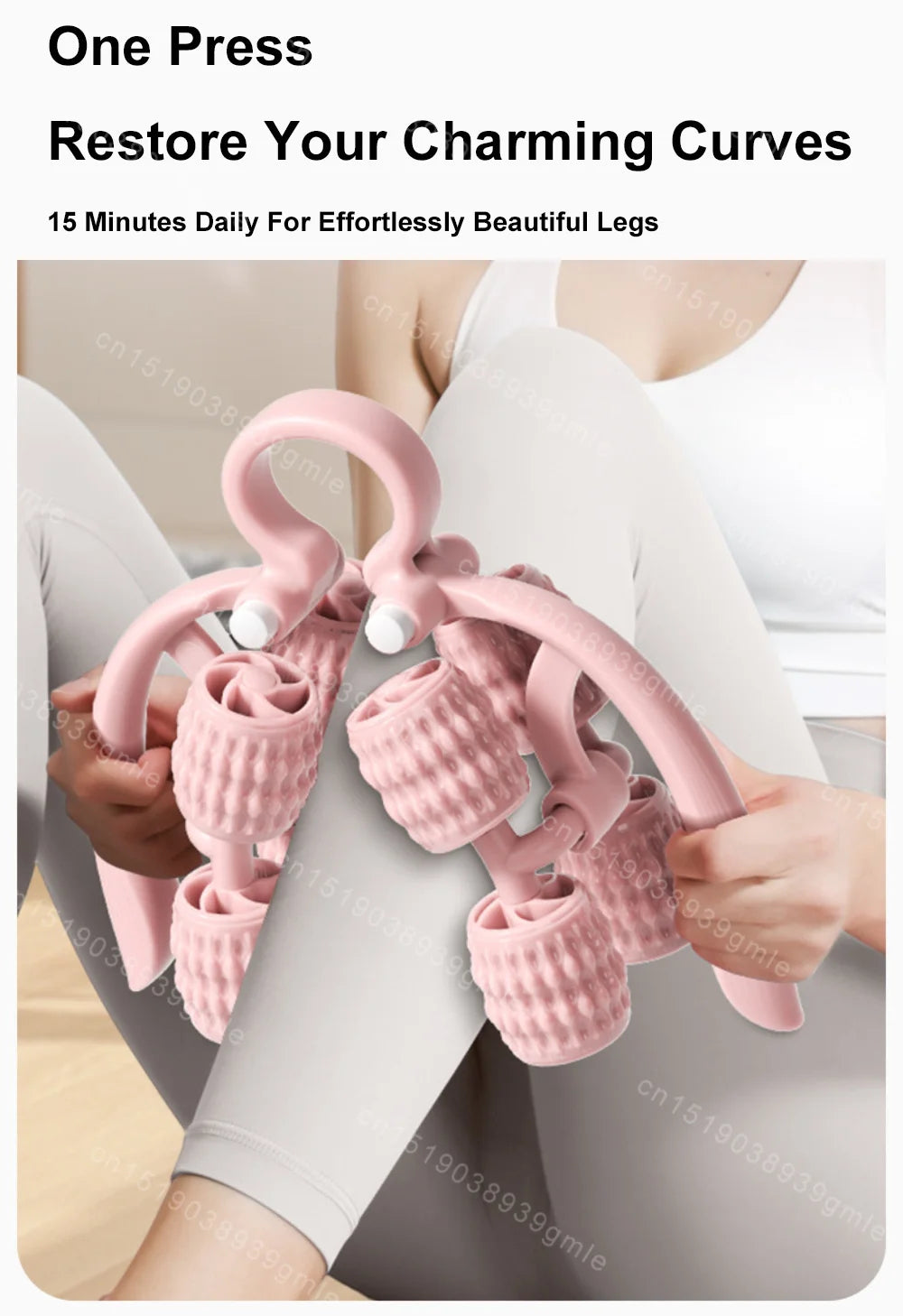 8-Wheel Full-Coverage Leg & Thigh Massage Roller — Anti-Cellulite Calf, Arm & Waist Muscle Massager