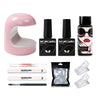Poly Nail Gel Starter Kit – 18W Mini LED/UV Lamp, 30ml Slip Solution, 10ml Base & Top Coat, 50 Dual Forms & Nail Tools for Beginners