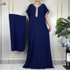 Women's Summer Kaftan Abaya – Loose Muslim Prayer Robe with Scarf, Traditional African & Islamic Dress