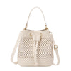 Straw Drawstring Bucket Crossbody Bag – Large Capacity Beach Messenger Shoulder Bag