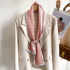 Women's Silk-Feel Printed Long Narrow Scarf 12 x 148 cm (4.7 x 58.3 in) - 50+ Colors | Headband & Shawl
