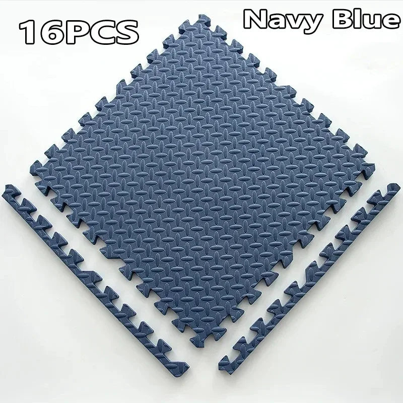 EVA Interlocking Floor Tile 30×30×1 cm (11.8×11.8×0.4 in) Leaf Texture Non-Slip Shock-Absorbing Gym, Yoga & Baby Play Mat