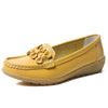 Genuine Leather Slip-On Loafers for Women - Soft Nurse Ballerina Flats, Casual Plus Size