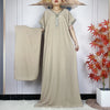 Women's Summer Kaftan Abaya – Loose Muslim Prayer Robe with Scarf, Traditional African & Islamic Dress