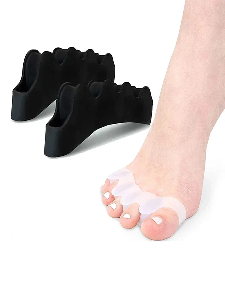 2-Pack Silicone Toe Separators Gel Bunion Corrector & Toe Straightener Spacer for Hammer Toe Relief