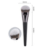 Professional Foundation Makeup Brush – Broom & Tongue Head Synthetic Hair Wood Handle for Liquid Foundation & Concealer