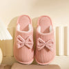 Women's Bowknot Plush Indoor Slippers – Soft Lightweight Winter House Shoes